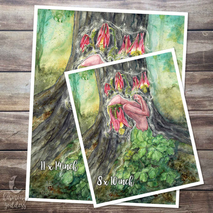 Wild Columbine Goddess Art Print