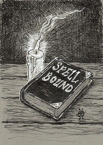 Spellbound Book and Candle Halloween Decor Altar Print